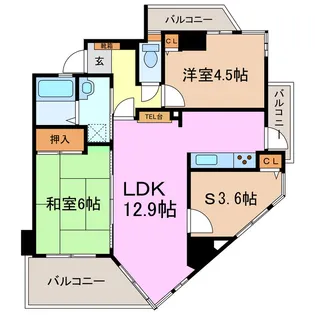 シティマンション赤池【7階】の間取り