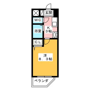 サンライズ新金山【7階】の間取り