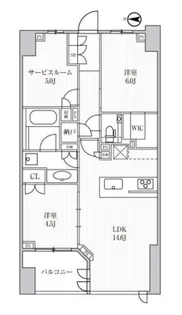 ディームス方南町【6階】の間取り
