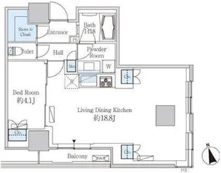 ベルファース芝浦タワー【19階】の間取り