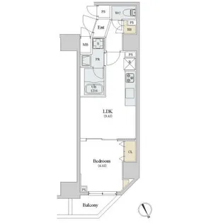 ロイジェント新橋【14階】の間取り