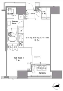White Tower Hamamatsucho【12階】の間取り
