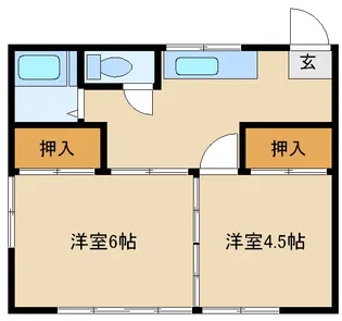 ハイツ都倉【1階】の間取り