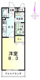 シェルフェリス【1階】の間取り