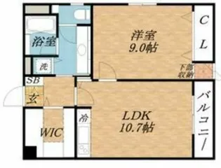 ヴィレッジリバー南堀江【3階】の間取り