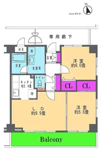 桜ヴィラ【2階】の間取り