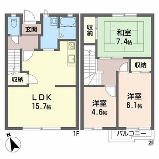 サニーハイツめじろ台【2階】の間取り