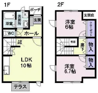 ハピネスヴィレッヂC【1階】の間取り