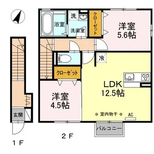 ファイン・クレストD【2階】の間取り