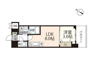 S-RESIDENCE広島駅enable【6階】の間取り
