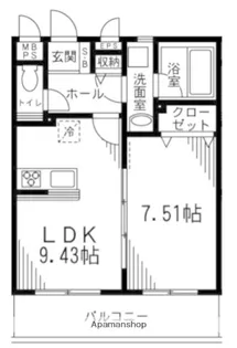 グランドール青葉【2階】の間取り