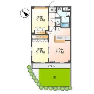 メゾンひばりヶ丘壱番館【1階】の間取り
