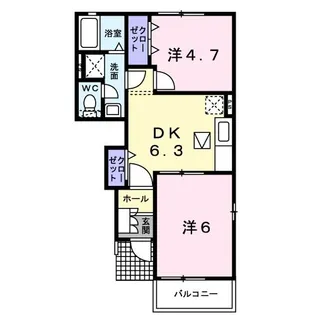カーサ・エスターテII棟【1階】の間取り