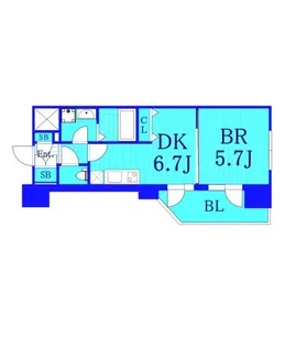 リヴシティ横濱新川町弐番館【7階】の間取り