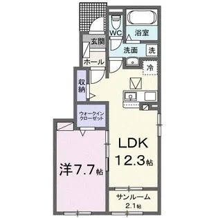 コリーヌ I【1階】の間取り