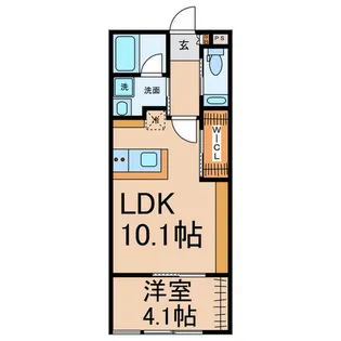 ブローバルコート新宿【1階】の間取り