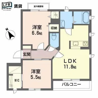 サンクエスト一番丁【2階】の間取り
