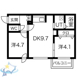 ラフィナート北円山【4階】の間取り