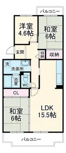 コーポレート与野本町21号棟【4階】の間取り
