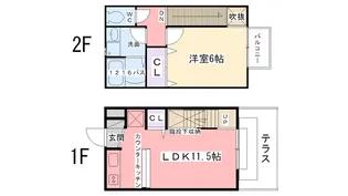 エルフローラ津門【1階】の間取り