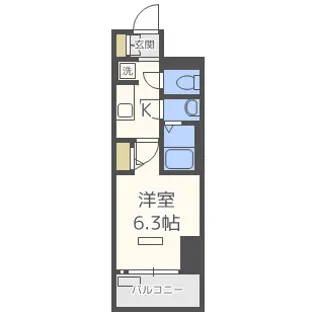 プレサンス難波クチュール【8階】の間取り