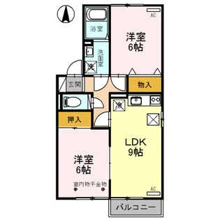 エヴァグリーン丸山B棟【1階】の間取り