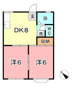 シャトレ・ウエスト B【1階】の間取り