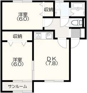 ファミーユ松任D棟【2階】の間取り