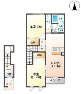 サンディアコート出口【2階】の間取り