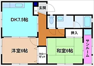 ファミリーハイツ21 B棟【2階】の間取り