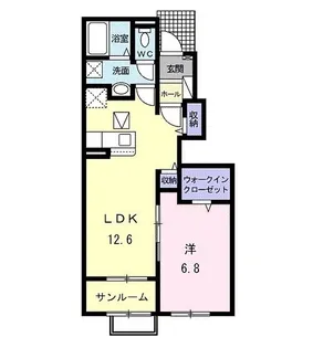 オーブ荒塚【1階】の間取り