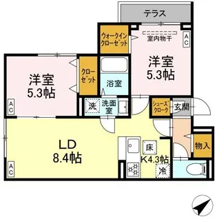 セレスティア江戸川III【1階】の間取り