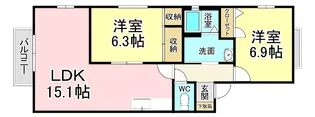 グリーンビレッジ湯川II A棟【2階】の間取り