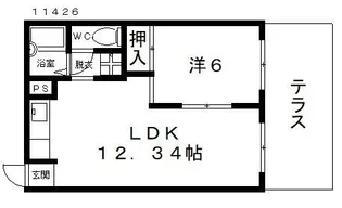 フェリスマンションII【1階】の間取り
