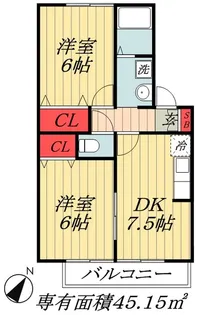 千葉県市川市妙典5【アパート】の間取り