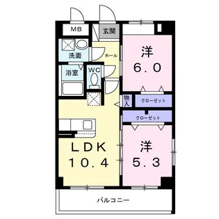 グリーンテラス大山【2階】の間取り