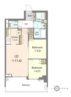 グランドメゾン武蔵小杉の杜【5階】の間取り