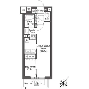 レフィールオーブ代々木【3階】の間取り