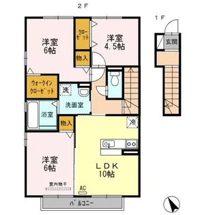 ラ・プランタン【2階】の間取り