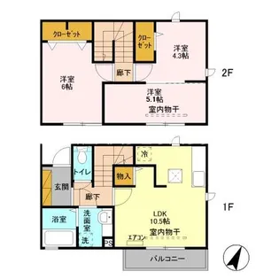 千葉県松戸市八ケ崎6【アパート】の間取り