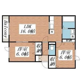 シャトン岩見沢 B【2階】の間取り