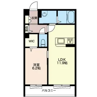 1LDKの間取り画像