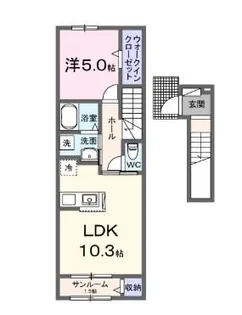 東京都立川市砂川町3【アパート】の間取り