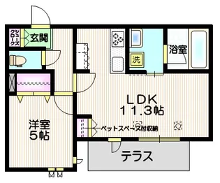 パルハイム若松【1階】の間取り