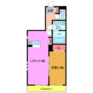 ファビュラスヴェルム【1階】の間取り