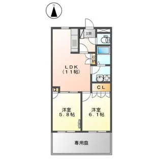 ピュア・タウン A棟【1階】の間取り