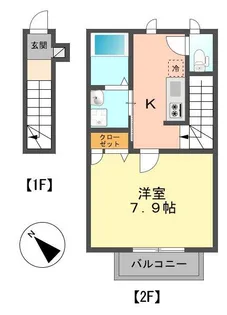 東京都葛飾区細田5【アパート】の間取り