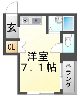 ソレイユ関大前【2階】の間取り