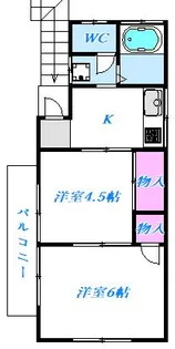 メゾンドゥフォレスト横須賀上町【1階】の間取り