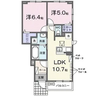 ソレイユいぬい【1階】の間取り